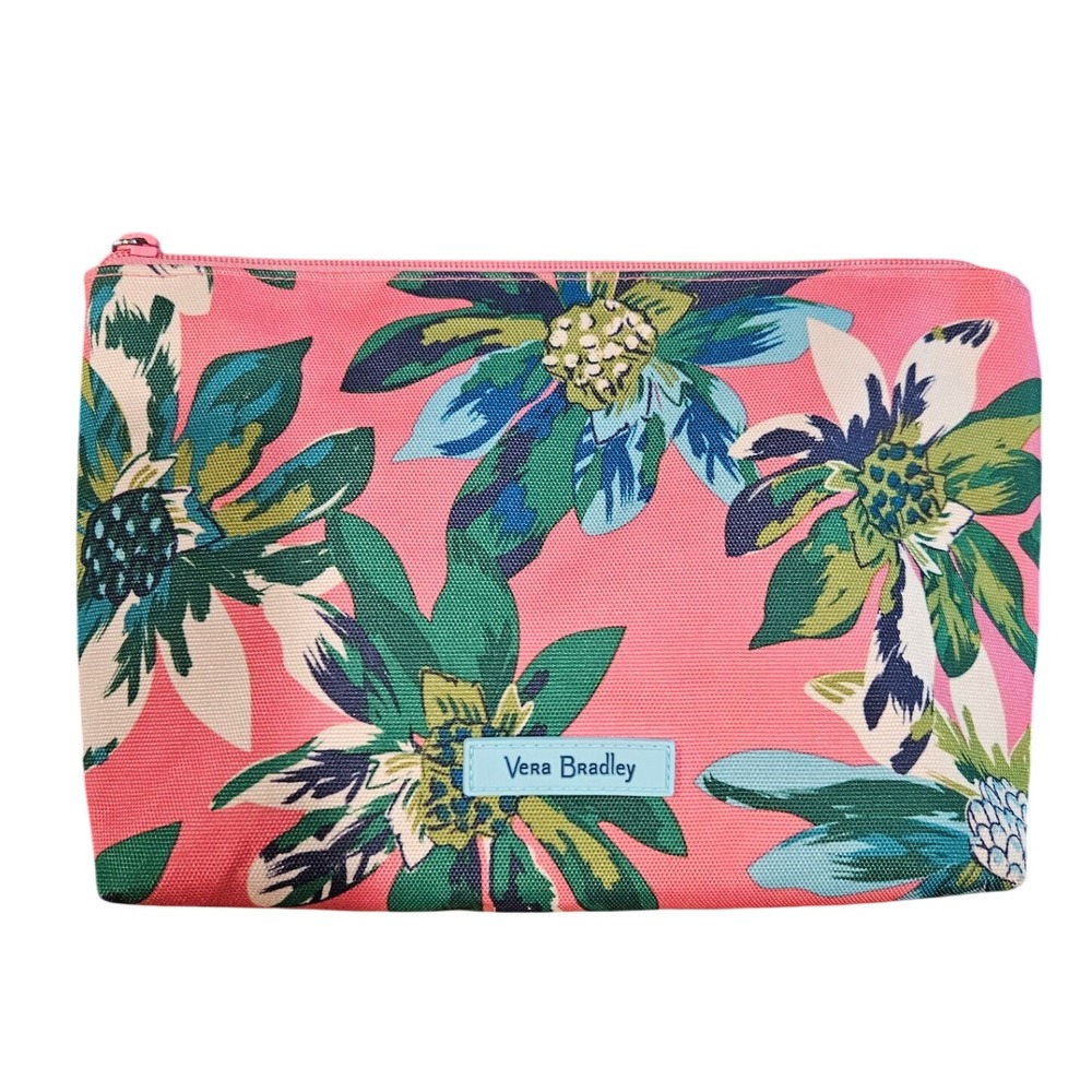 Vera Bradley Floral Cosmetic Makeup Bag Travel Toiletry Pouch‎